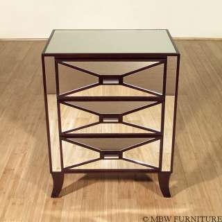 Drawer Mirrored Tuxedo Nightstand Side Table be002  
