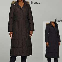 Anne Klein Womens Quilted Long Down Coat  Overstock