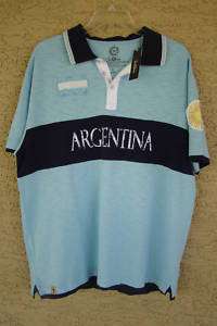 NWT Trevero Shirt Polo Argentina Soccer World Cup Men L  