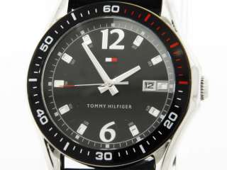 Tommy Hilfiger Mens Black Dial Black Rubber Band Watch  