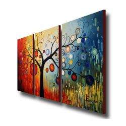 Life Tree V Oil Paint 3 piece Canvas Art Set  Overstock