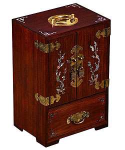 Asian Mother Of Pearl Inlay Wood Jewelry Box  Overstock