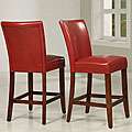 Charlotte Faux Leather Counter height Chairs (Set of Two)  Overstock 