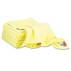 Rubbermaid Reusable Microfiber Cleaning Yellow Cloths (Pack of 12 