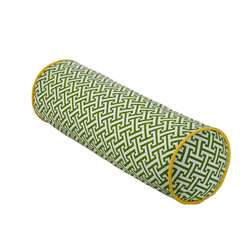 Jiti Pillows Green and Yellow Tube Maze Decorative Pillow   