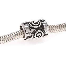 Sterling Silver 7 mm Large Hole Swirl Bead (Pack of 2)  