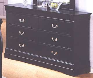 Deep Black 6 Drawer Vanity Chest Dresser  