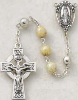 Sterling Connemara Marble Silver Rosary Religious Jewel  