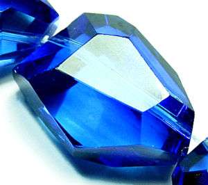 20x28mm Faceted Blue Crystal Quartz Nugget beads 16  