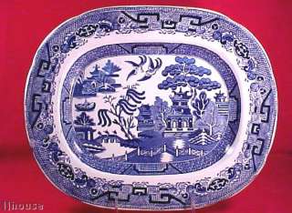 Staffordshire Blue Willow Indented Edge Platter 12  