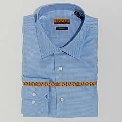 Enzo Tovare Mens Blue Pattern Cotton Dress Shirt  Overstock