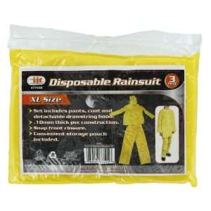  IIT 77502 XL Yellow PVC Disposable Rainsuit