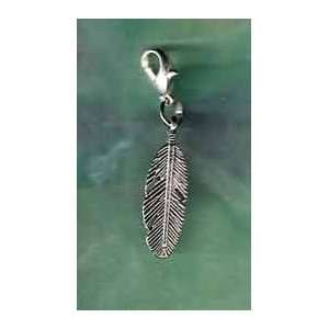    Pet or Horse Jewelry Silver Feather Charm Dog Cat