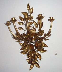 Large 20 Vintage Italian Gilt Wall Candle Sconce  