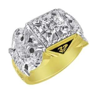  3/8 CT Diamond Jumbo Scottish Rite Ring   14K Gold/14kt 