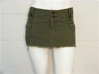 ABERCROMBIE & FITCH Olive Green Cargo Mini Skirt, Sz 0  