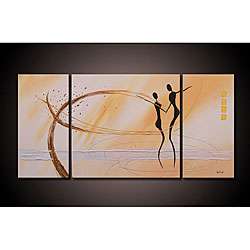 Dancing in the Wind Hand painted 3 piece Canvas Art Set  Overstock 