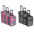 Rockland Designer Pink Zebra 4 piece Luggage Set  Overstock