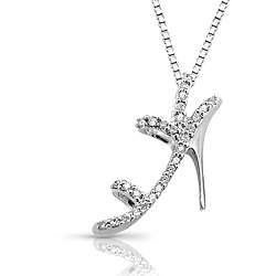   10ct TDW Stiletto Shoe Diamond Necklace (I J, I1 I2)  