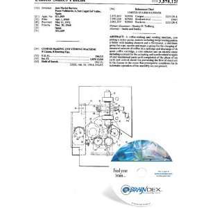  NEW Patent CD for COFFEE MAKING AND VENDING MACHINE 