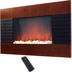 Northwest Wood Trim Paneled Electric Fireplace Heater  