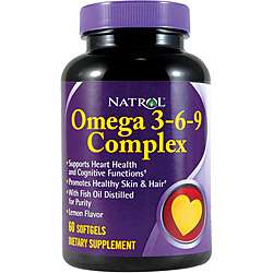 Natrol Omega 3 6 9 Complex Softgels (Pack of 3 60 count Bottles 