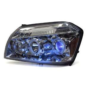05 07 Dodge Magnum Chrome Dual HALO LED Projector Headlights + HID Low 