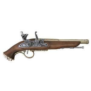  18th Century Pirate Flintlock Pistol   Brass Everything 