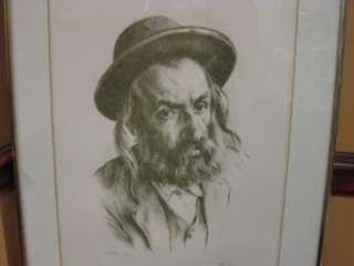   PROOF LITHOGRAPH Rabbi Portrait Judaica BEZALEL Jewish ART  