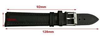 18mm Smooth Matt Leather Watch Band Wristwatch Strap Black b02p  