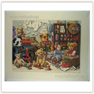 Teddy bear   PREORDER COMPLETED FINISHED CROSS STITCH  
