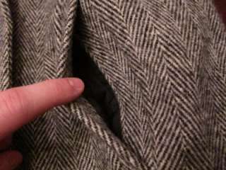   Mathews Womens USA Tweed Herringbone Wool Trench Coat Jacket Sz 14