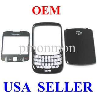 OEM Black Blackberry 8520 Housing Faceplate/Screen Lens/Battery Door 