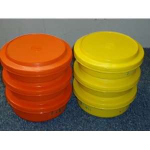  Tupperware Retro Seal N Serve Plate Lid Bowls x6 