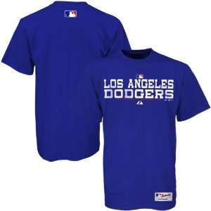 Majestic L.A. Dodgers Royal Blue Stack T shirt:  Sports 