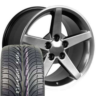 17x9.5 Hyper Black C6 Wheels Rims Tires Fits Camaro  