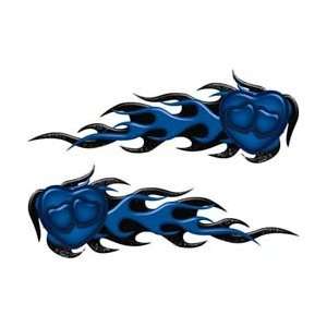  Tripple Heart Flame Graphics in Blue   10 h x 24 w 