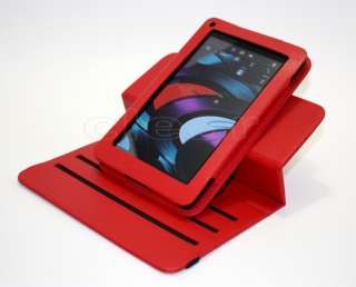   Fire 360 Degree Rotary PU Leather Case Cover 7 Tablet Red  