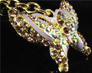 New Charming Crystal Keychain ring W/Butterfly  