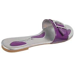 Sunny Feet by Journee Womens Flat Buckle Slide Sandals  Overstock 