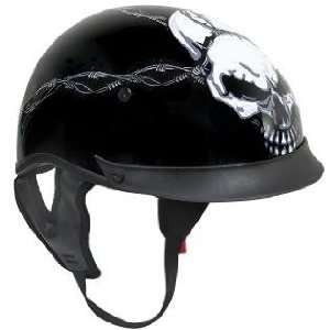   Helmet with Evil Barbed Wire Skull Graphics Sz XL