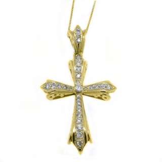 Carat Diamond Cross Pendant 14KT White Gold Brilliant Round Cut 