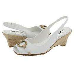 Rene Selma White Sandals (Size 8 W)  