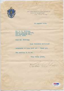 Calvin Coolidge Signed Autographed PSA DNA Letter  
