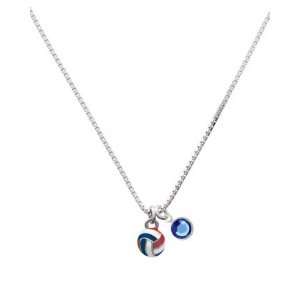  Mini Red, White & Blue Volleyball or Water Polo Ball Charm 