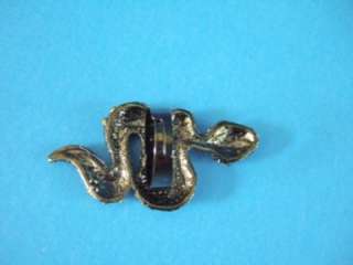 Trendy Hematite / Crystals Snake Ring Size 7 adjustable NWOT  