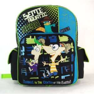 Phineas and Ferb   Semi Aquatic   Large 16 Backpack Featuring Agent P 