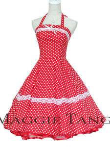   Rockabilly Vintage Polka Dot Full Swing Skirt Jive Part Dress 503
