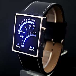 Fashion Fan Blue Backlit LED Watch Digital Dial Men Women Unisex Watch 