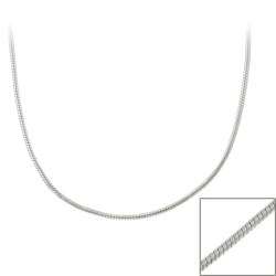   Silver Round 24 inch Italian Snake Chain Necklace  Overstock